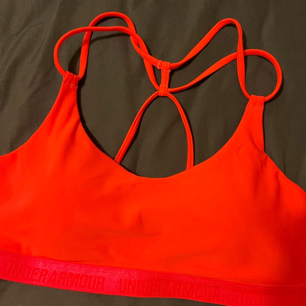 Under armour sport bra small neon red/orange